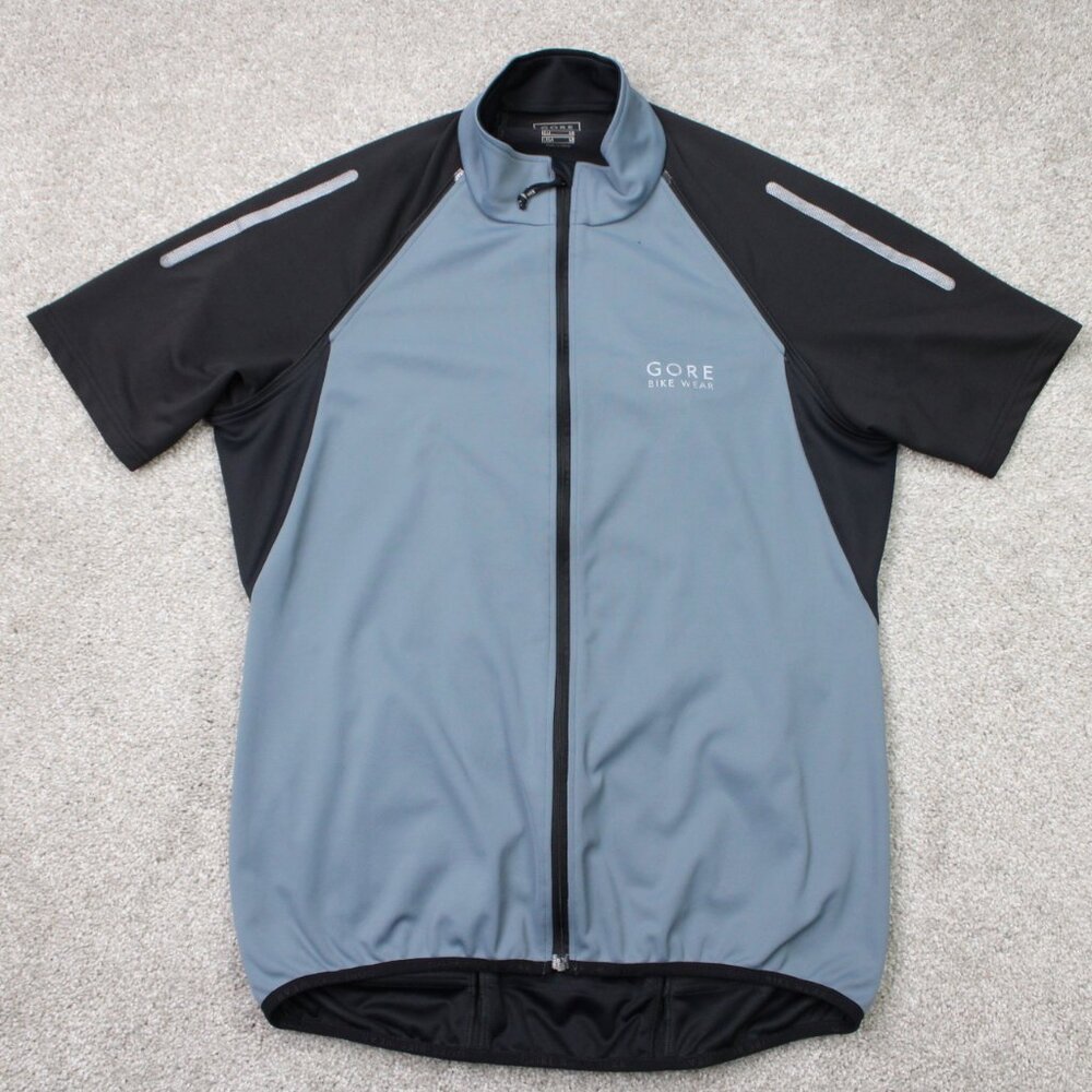 Gore Bike Wear Cycling Jacket‎ Mens Medium Blue/Black Full Zip Windstopper Coat